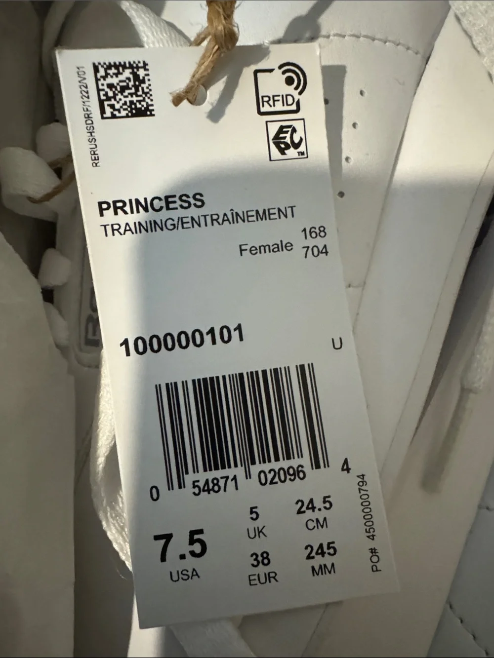 Brand New Reebok Princess Women’s Sneakers – White – Size 7.5